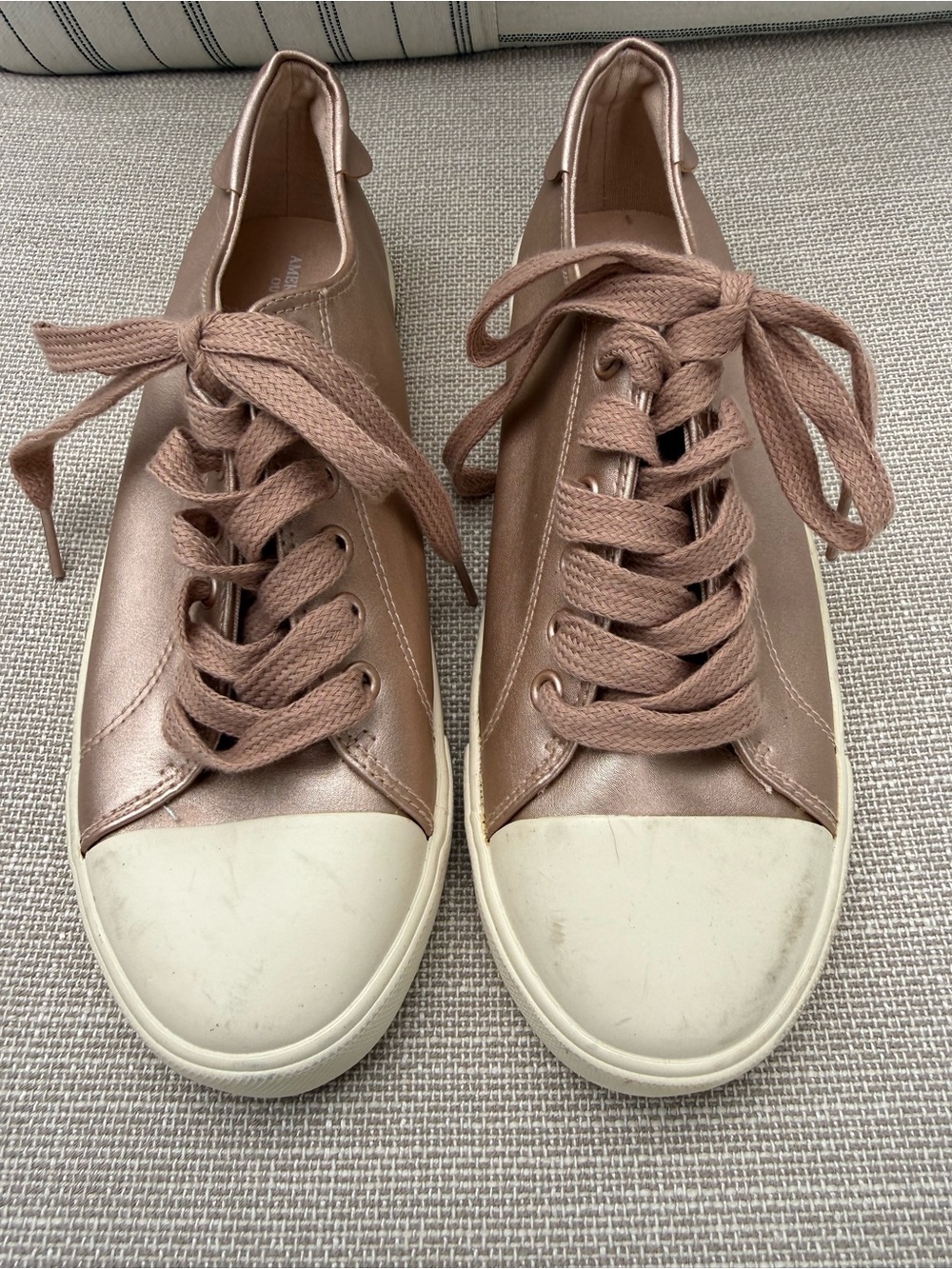 American Eagle Women’s Rose Gold Lace-Up Casual Sneakers